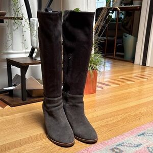 Blondo Suede knee high boots in gray